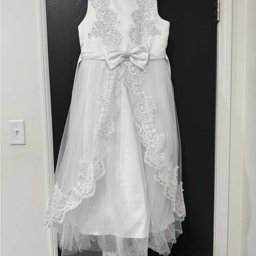 Elegant White Lace Kids Dress